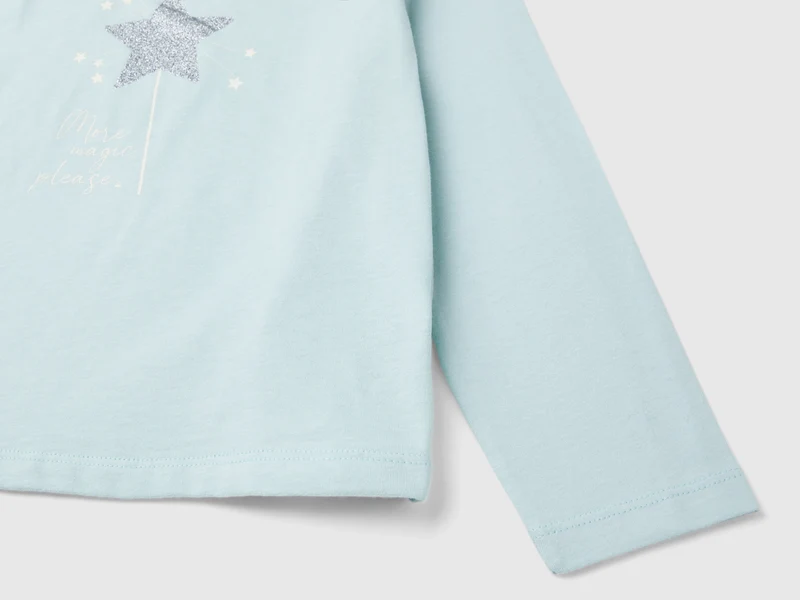 T-Shirt mit Glitter-Print
