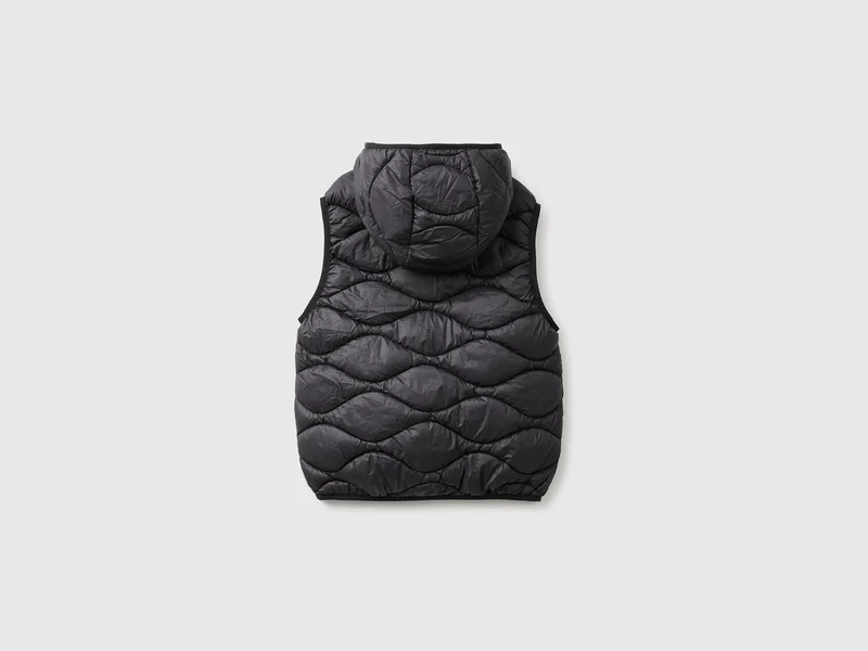 Wattierte, ärmellose Jacke mit Kapuze