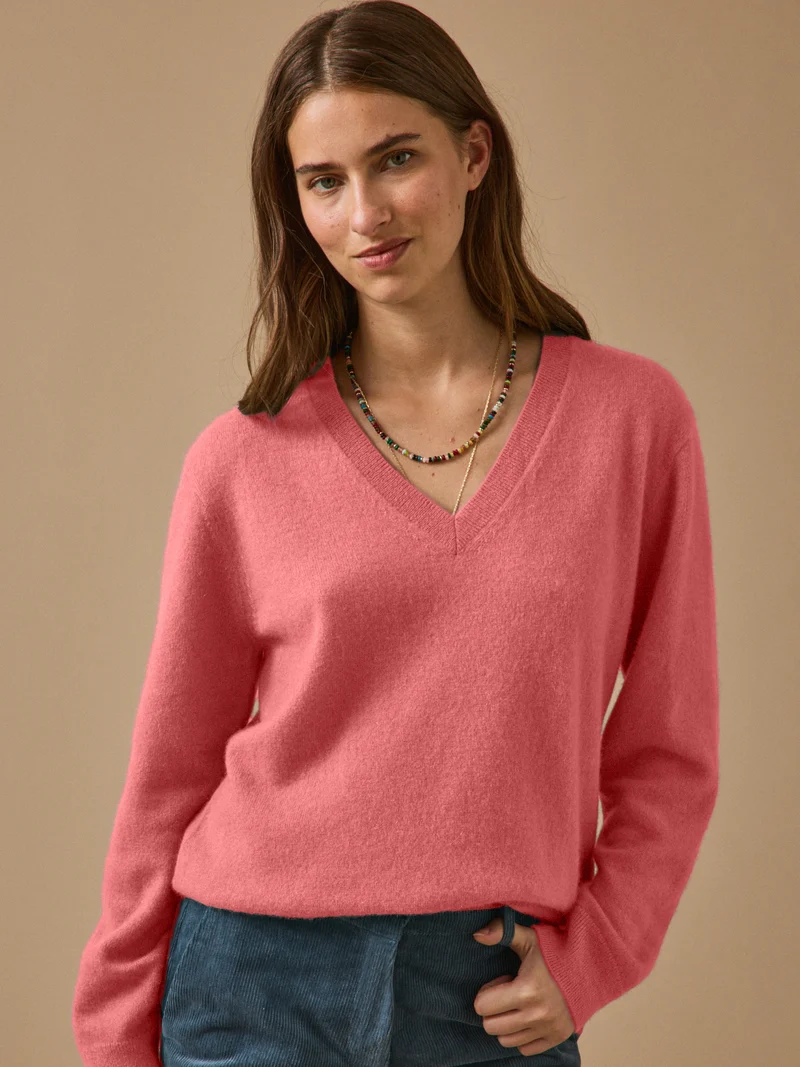 Damenpullover mit V-Ausschnitt - Cashmere-Kollektion