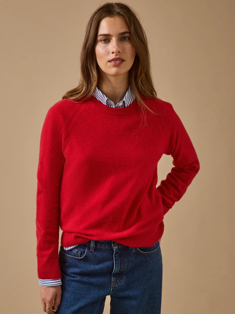 Damenpullover mit rundem Halsausschnitt - Cashemere-Kollektion