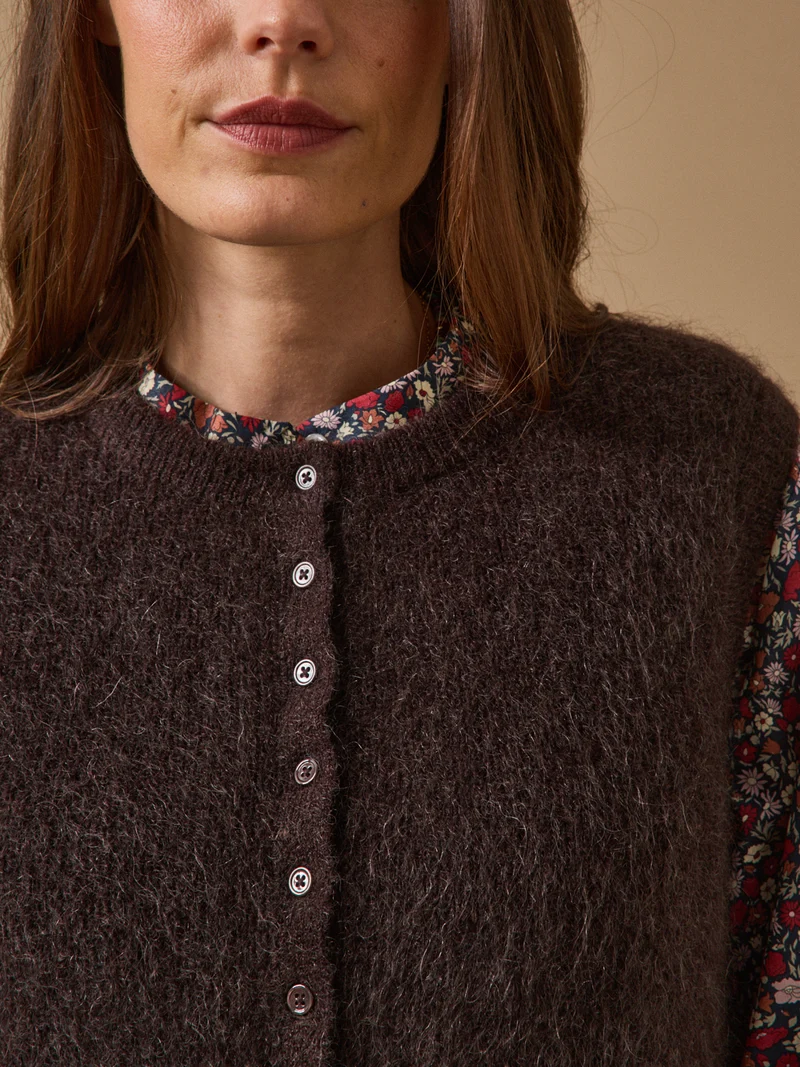 Damenweste aus Wolle und Mohair