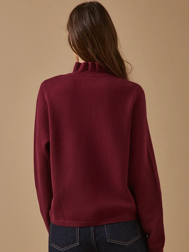 Damencardigan mit Volants aus Bio-Baumwolle und Cashmere