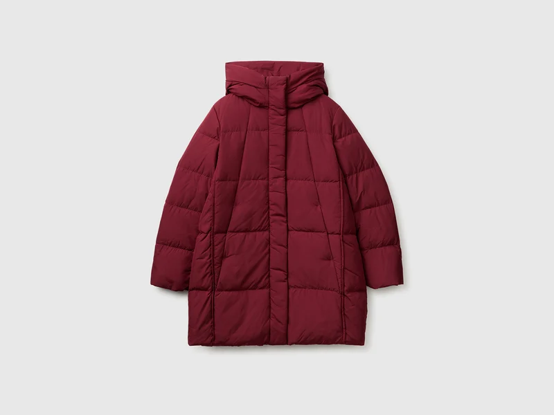 Midi Daunenjacke mit Kapuze