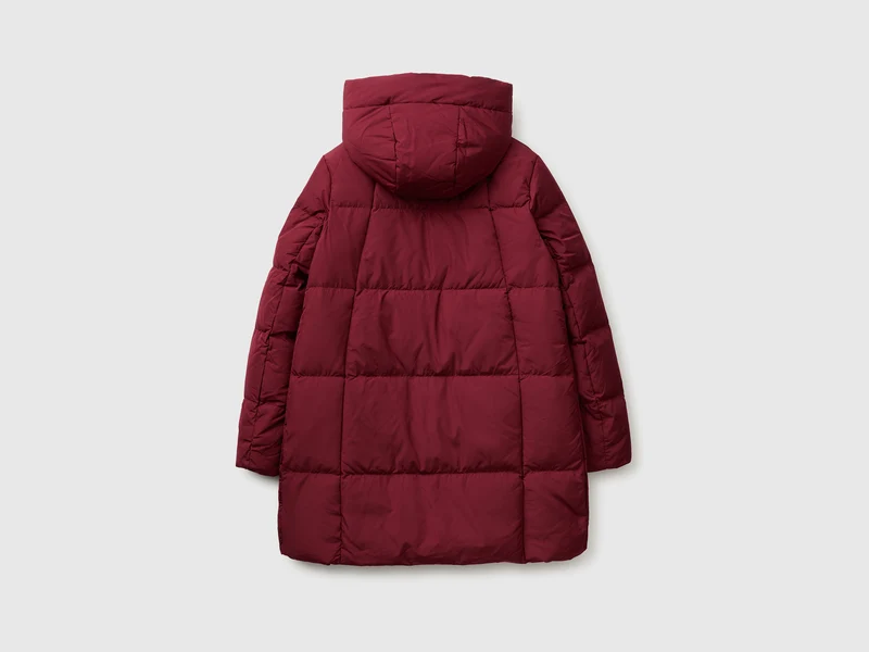 Midi Daunenjacke mit Kapuze