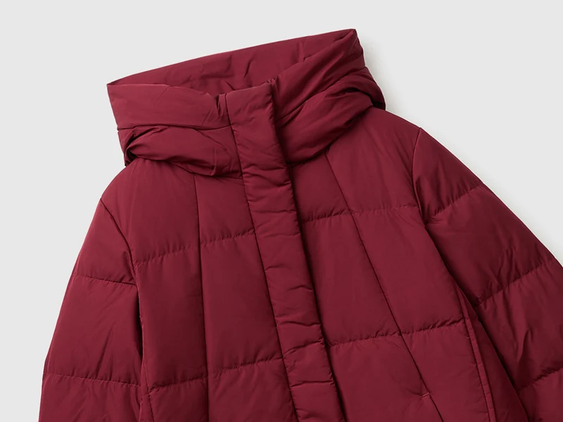 Midi Daunenjacke mit Kapuze