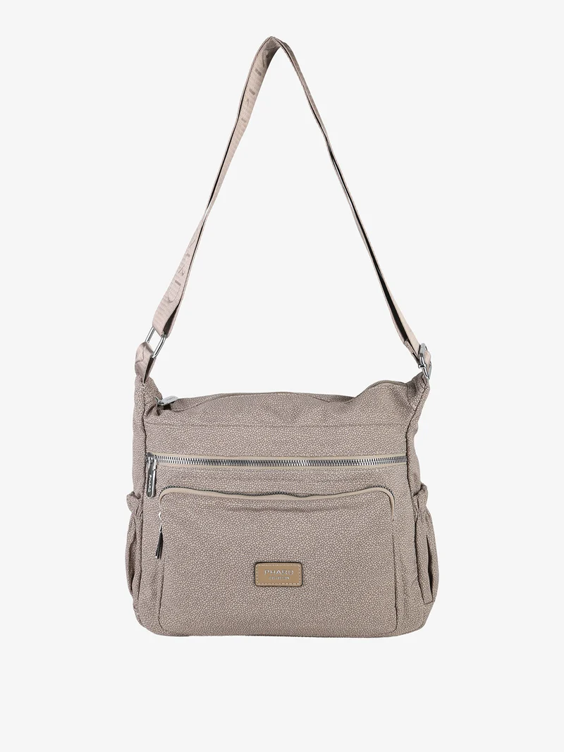 Borsa donna a tracolla in nylon - taupe