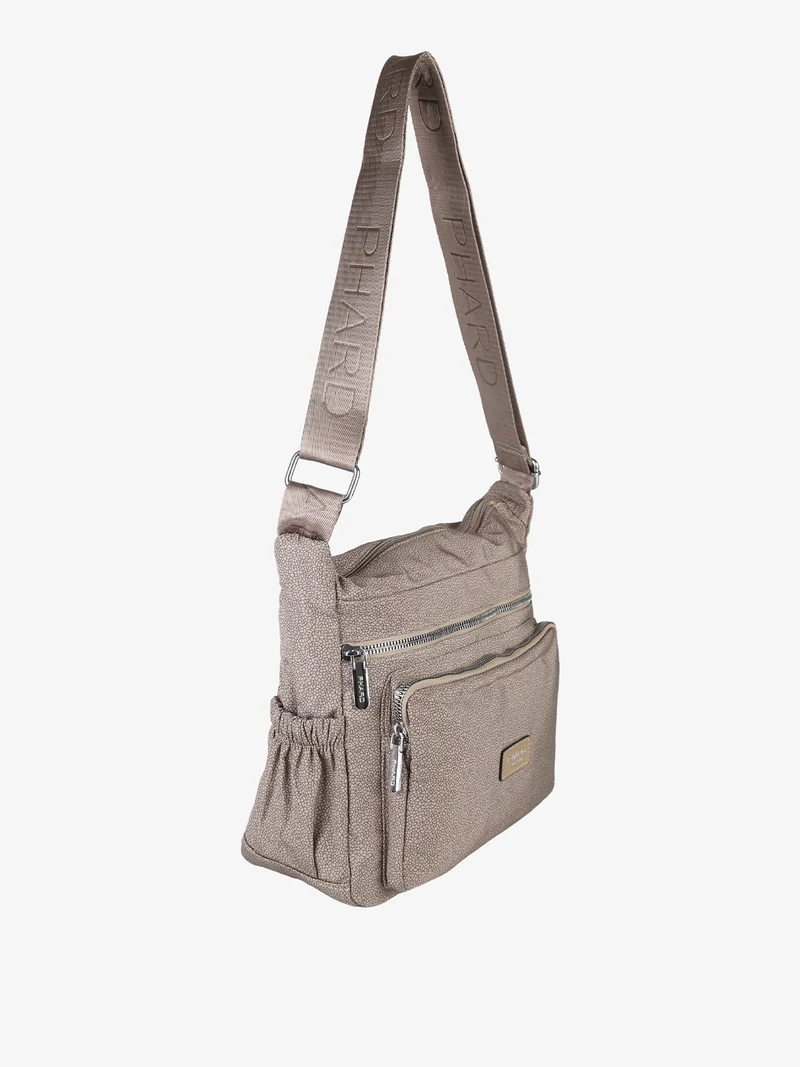 Borsa donna a tracolla in nylon - taupe