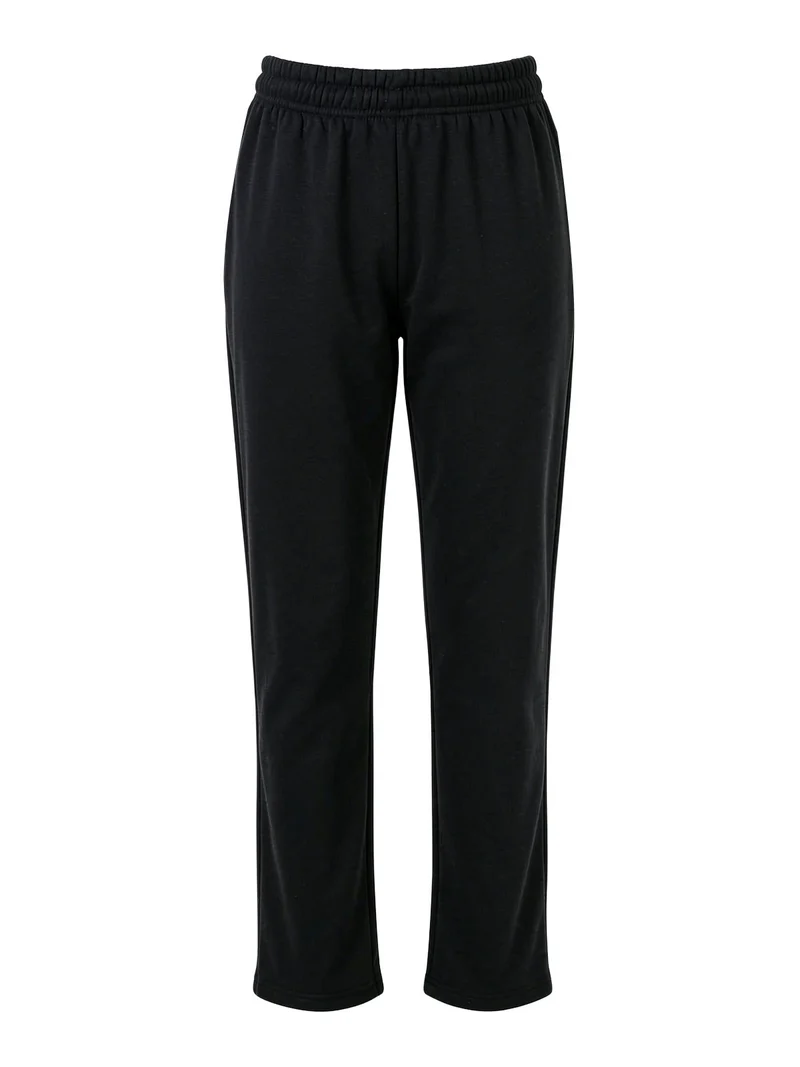 Pantaloni in felpa da donna con coulisse e interno in pile - nero