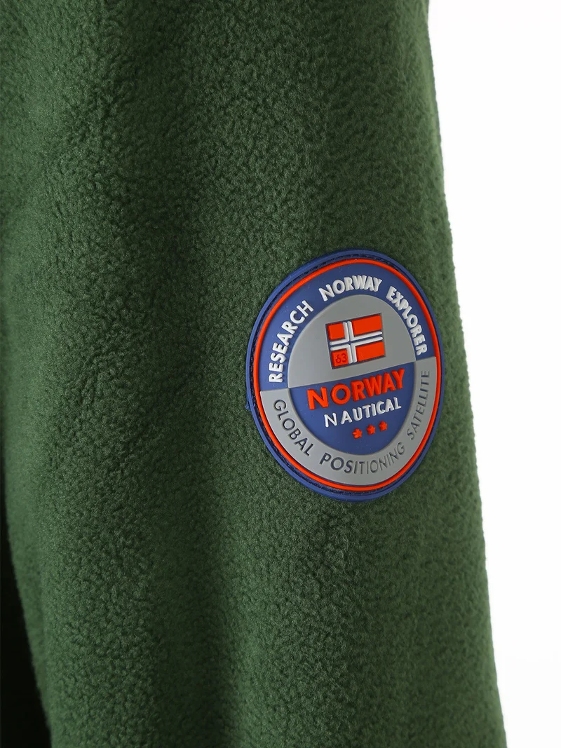 Felpa giacca da uomo in pile con zip - verde
