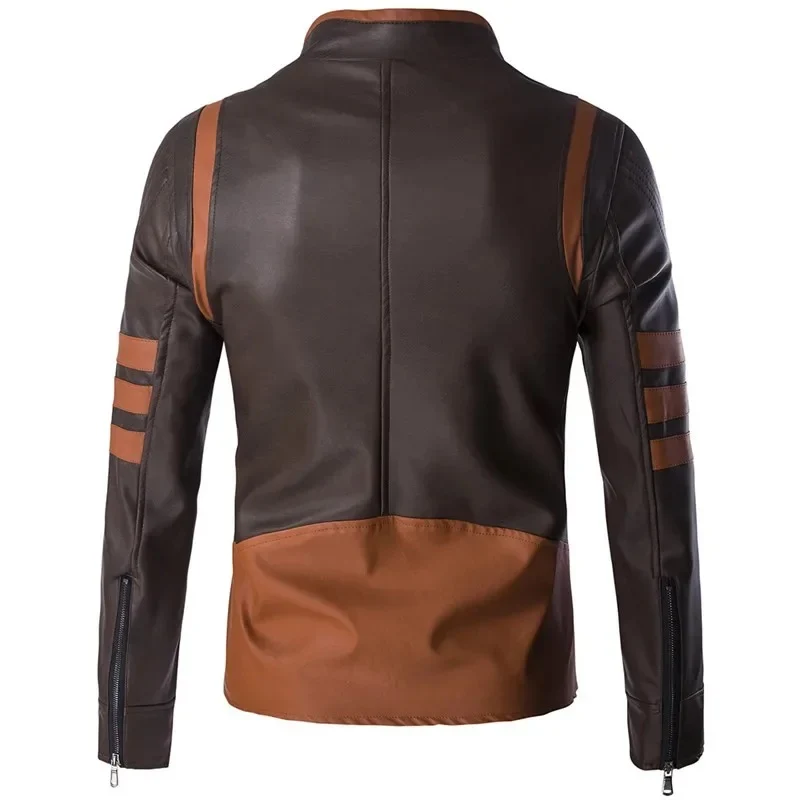 Elegant Striped Leather Jacket