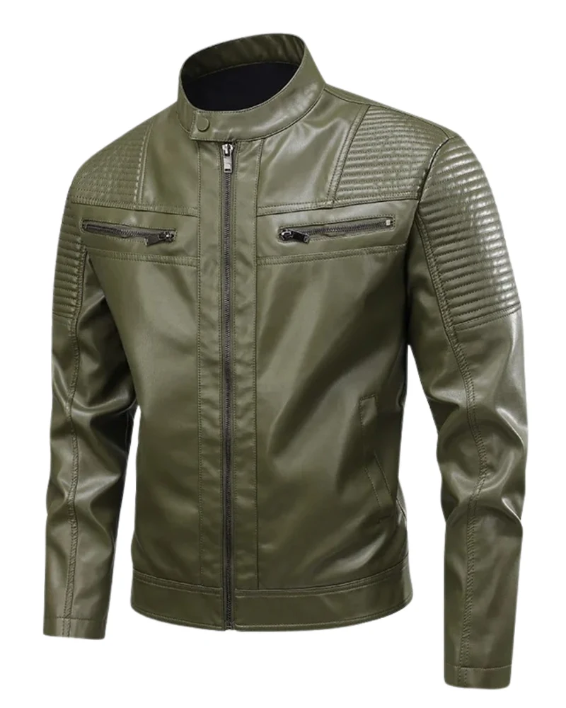 Multi Pocket Leather Jacket