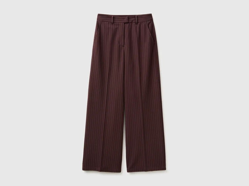 Weite Nadelstreifenhose