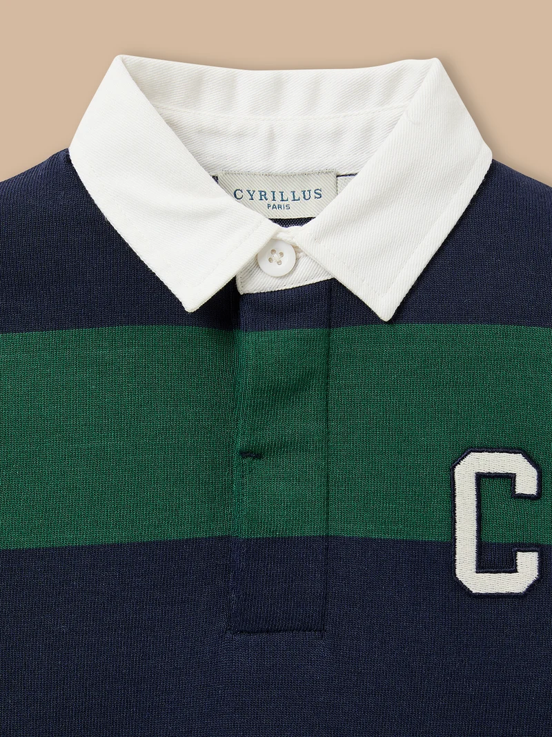 Jungen Rugby-Poloshirt, gestreift