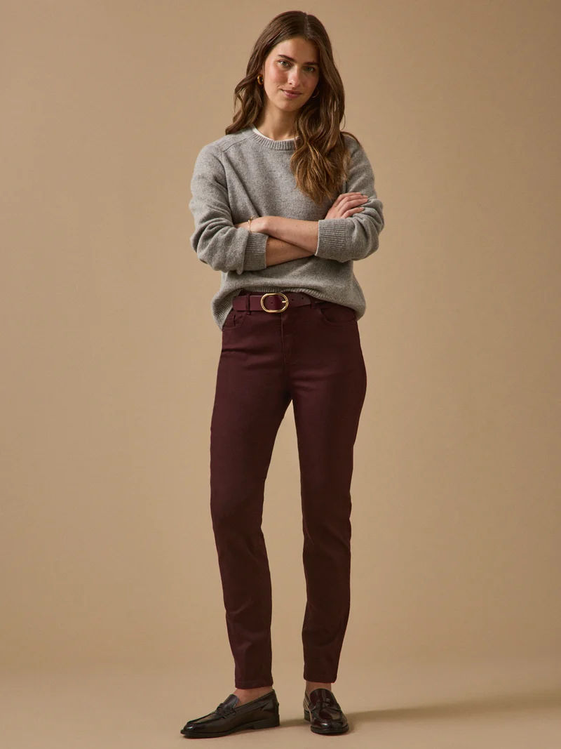 Farbenfrohe Slim Fit Damenhose Aude