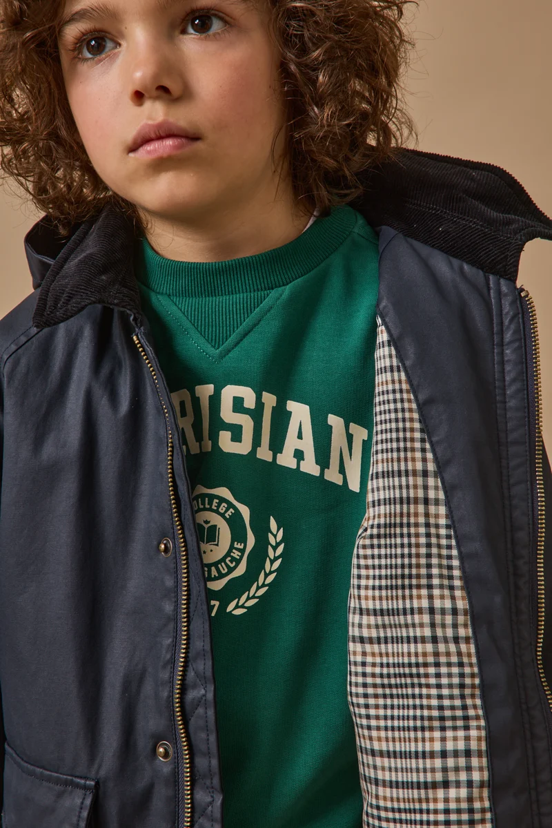 Jungen-Jacke aus beschichteter Baumwolle