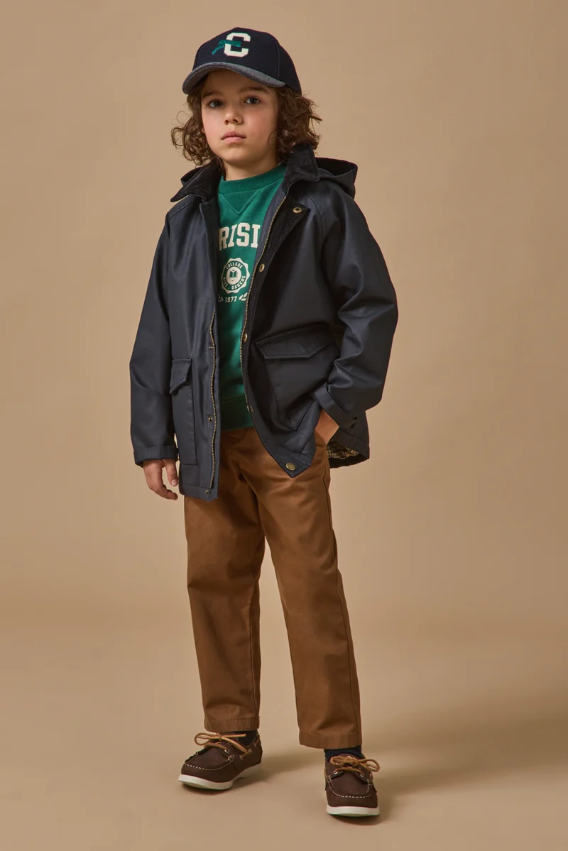 Jungen-Jacke aus beschichteter Baumwolle