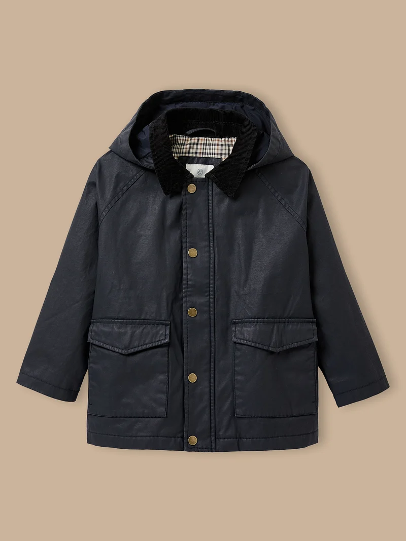Jungen-Jacke aus beschichteter Baumwolle