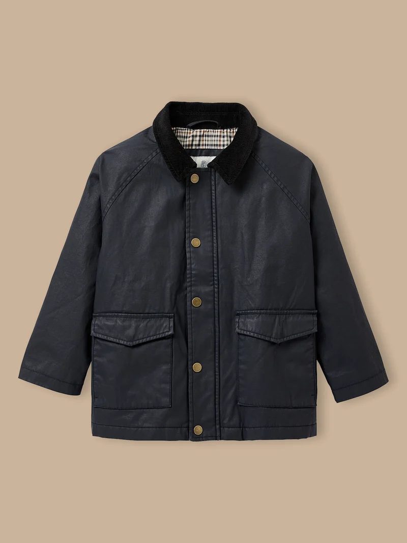 Jungen-Jacke aus beschichteter Baumwolle
