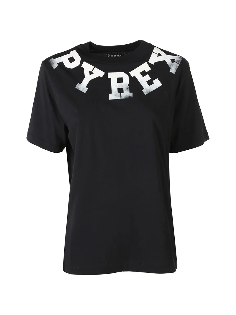 T-shirt donna in cotone con stampa - nero