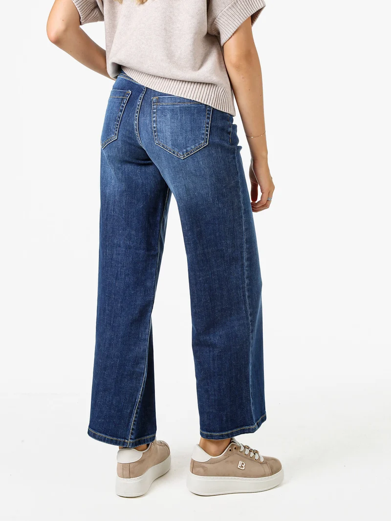 Jeans donna wide leg a vita alta - jeans