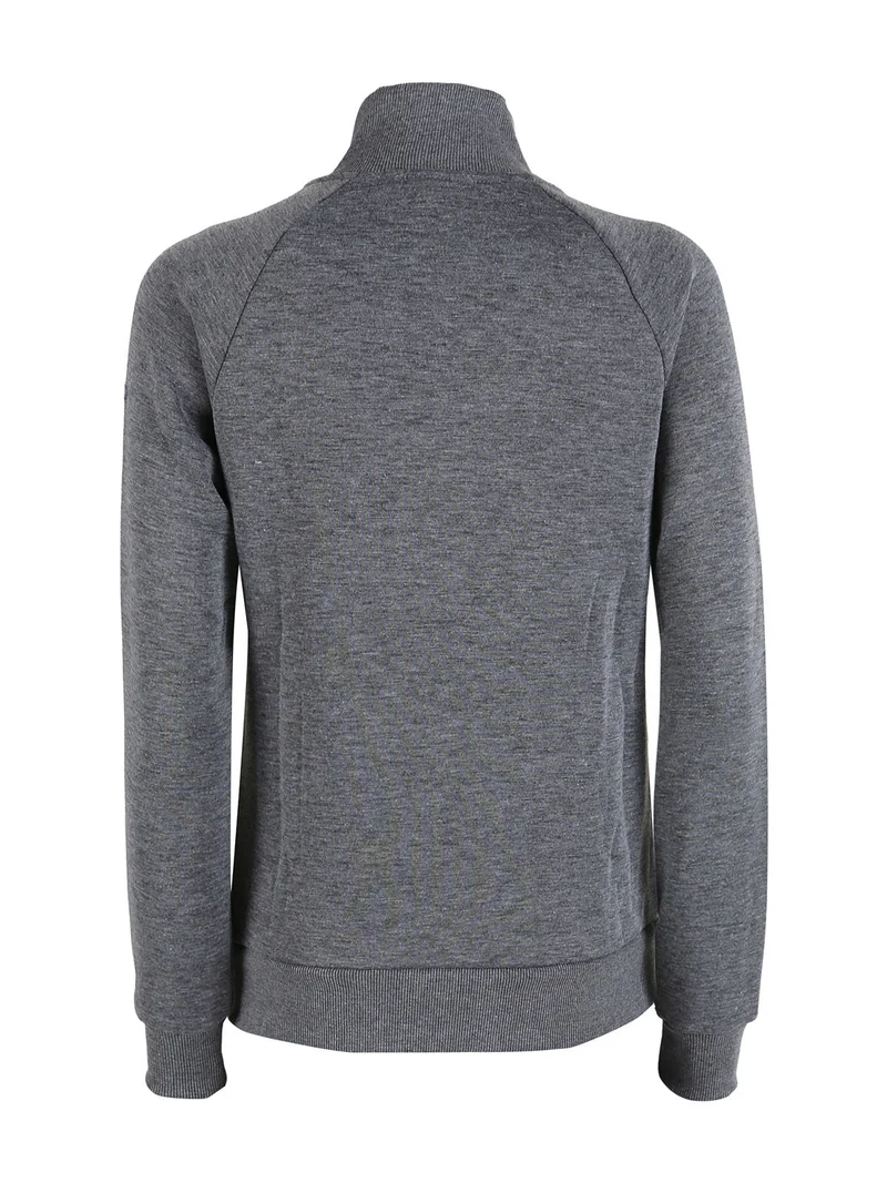 Felpa pesante da donna full zip con interno felpato - grigio scuro