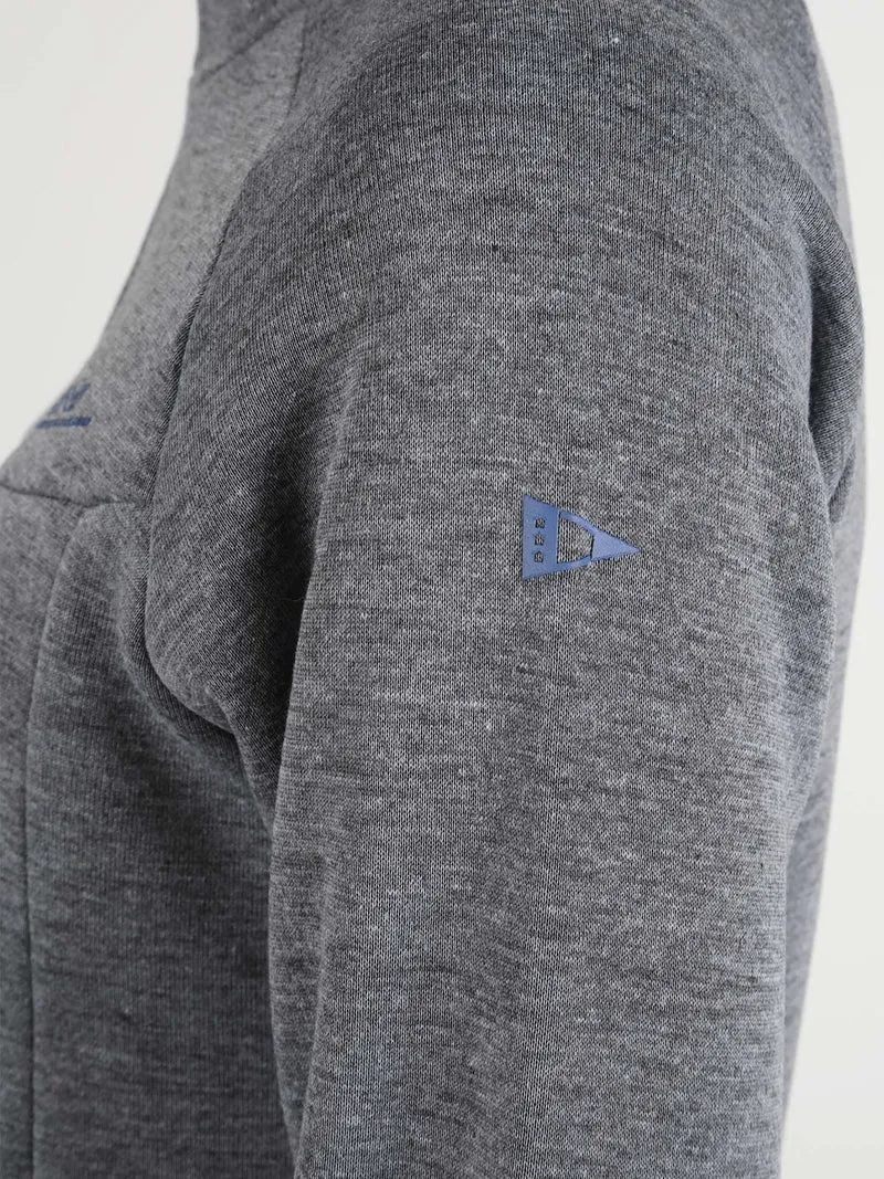 Felpa pesante da donna full zip con interno felpato - grigio scuro