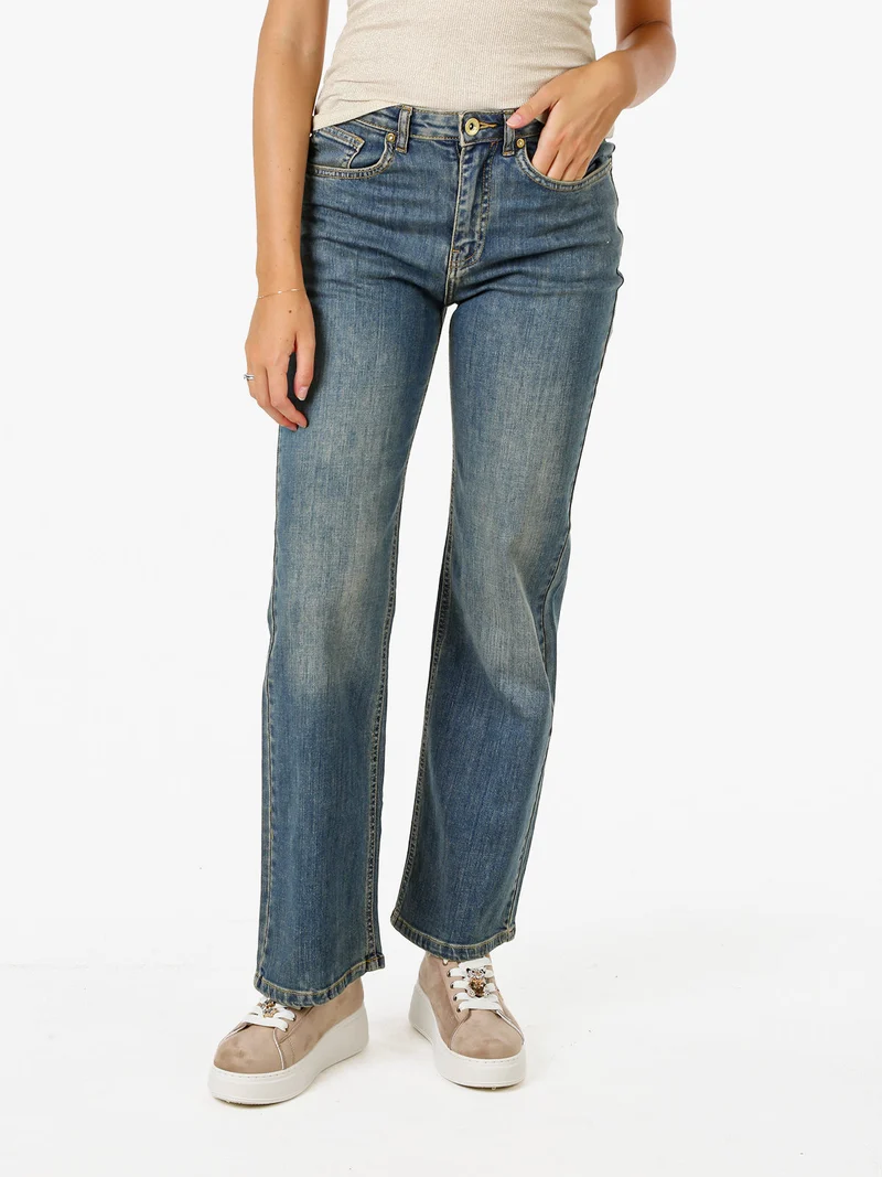 Jeans donna a gamba dritta e vita alta - jeans