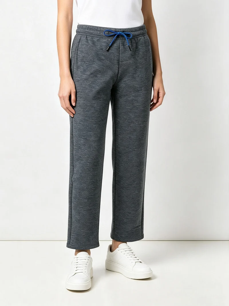 Pantaloni in felpa da donna con coulisse e interno in pile - grigio scuro