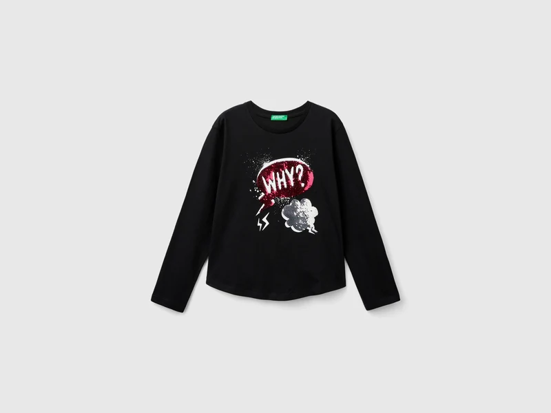 Shirt mit Pailletten, aus Bio-Baumwolle