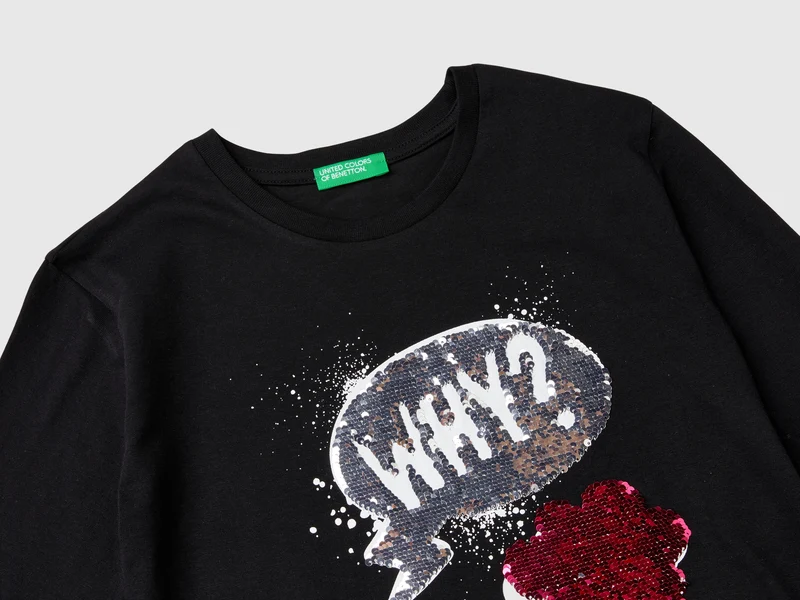 Shirt mit Pailletten, aus Bio-Baumwolle