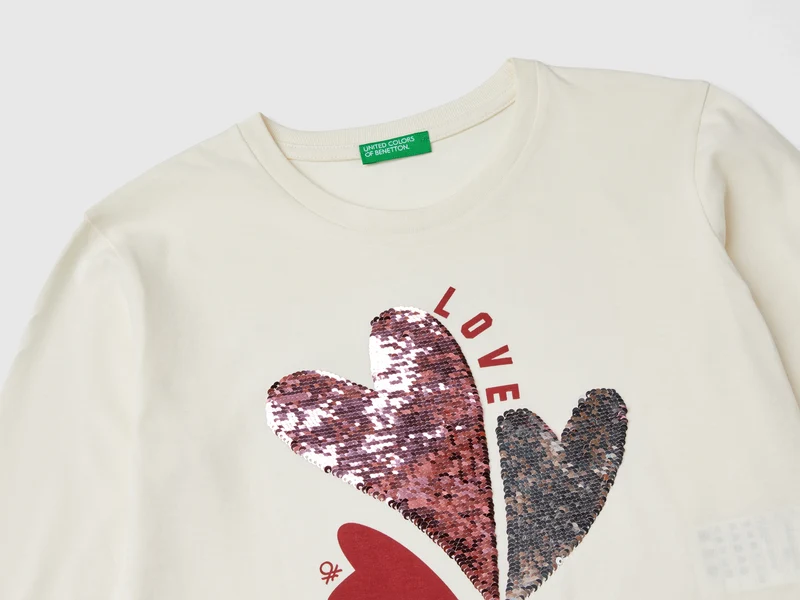 Shirt mit Pailletten, aus Bio-Baumwolle