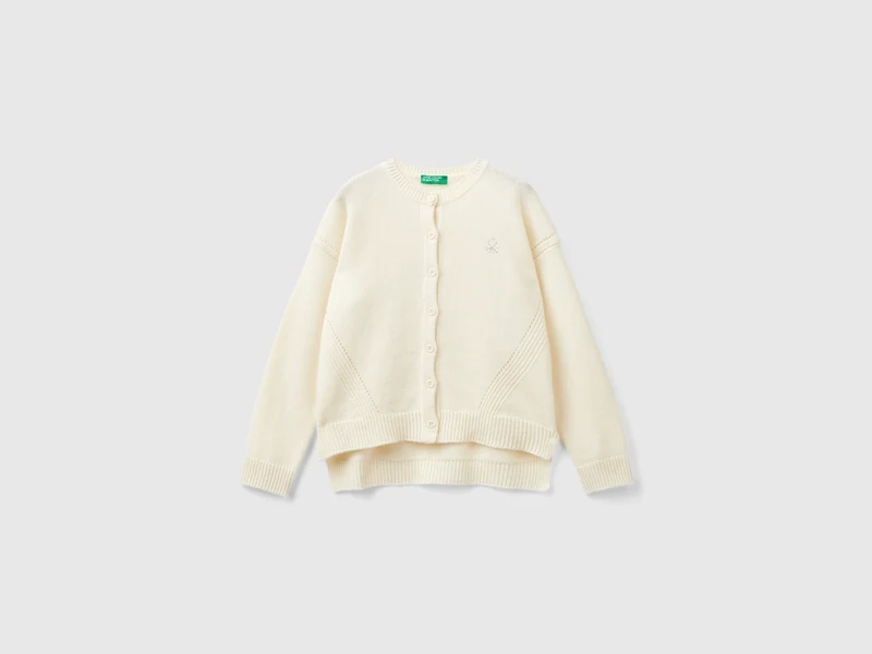 Cardigan mit Rundhalsausschnitt und Strasslogo