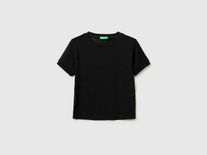 Kurzärmeliges Lurex-T-Shirt