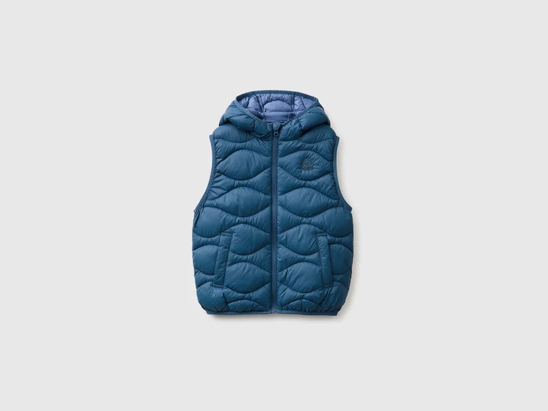 Wattierte, ärmellose Jacke mit Kapuze