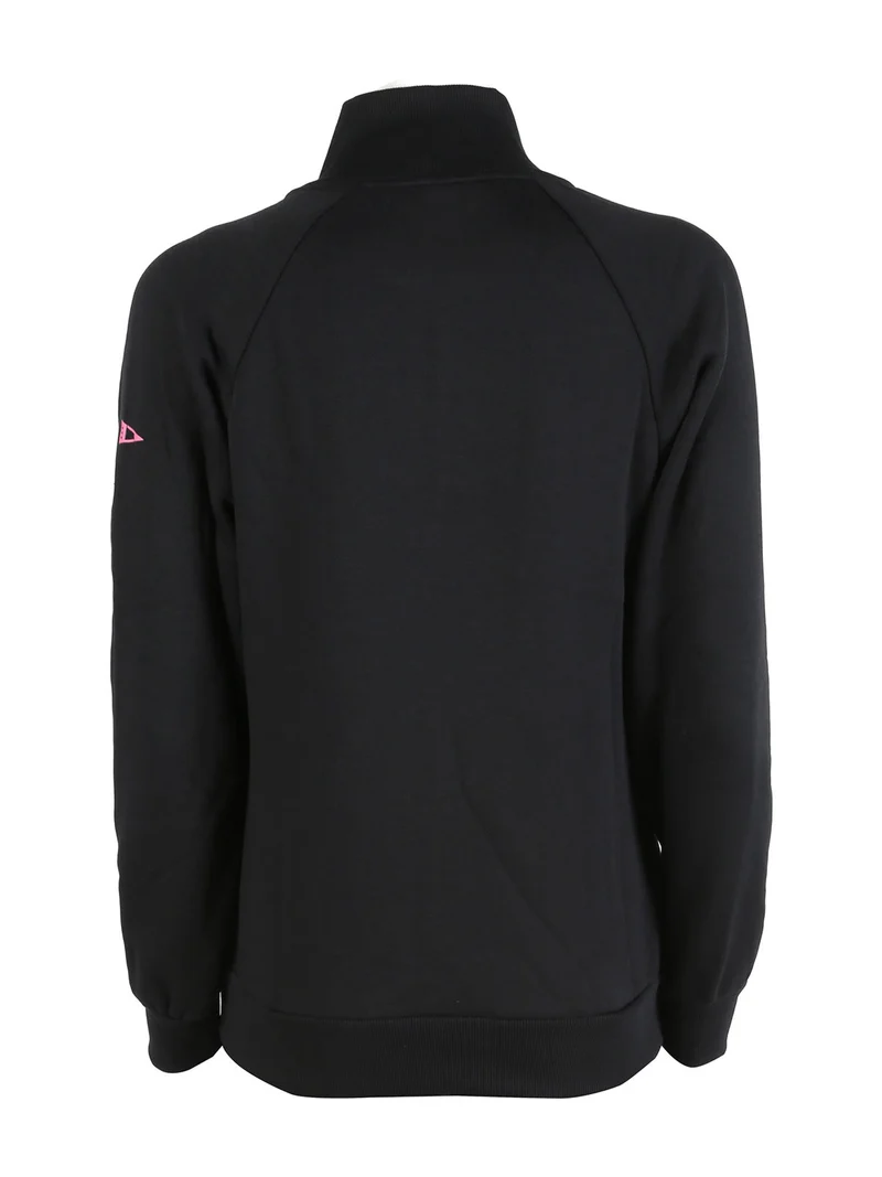 Felpa pesante da donna full zip con interno felpato - nero