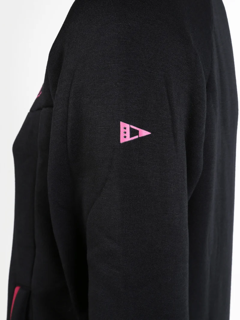 Felpa pesante da donna full zip con interno felpato - nero