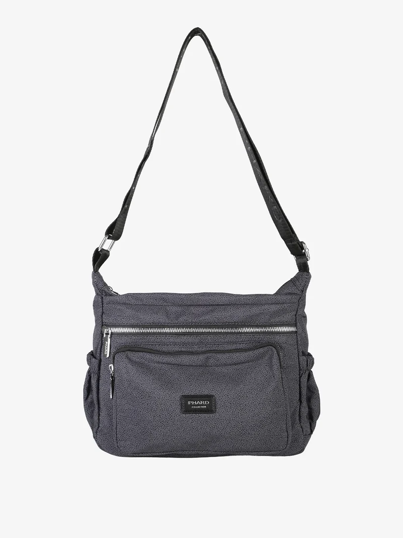 Borsa donna a tracolla in nylon - nero