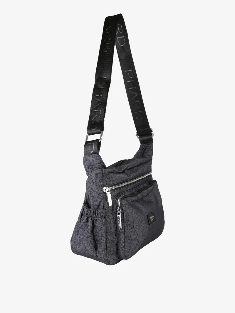 Borsa donna a tracolla in nylon - nero