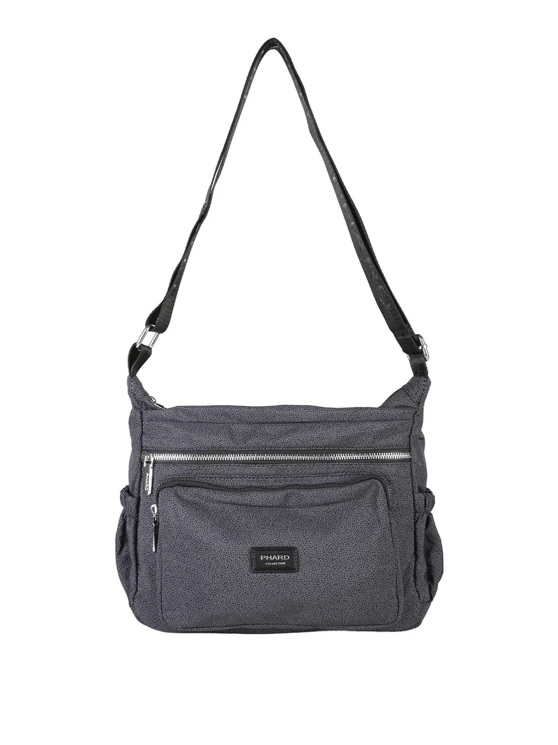 Borsa donna a tracolla in nylon - nero