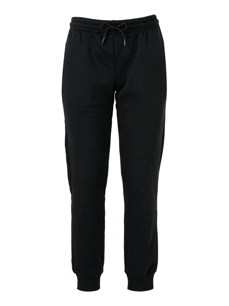 Pantaloni sportivi da donna con polsini e interno felpato - nero