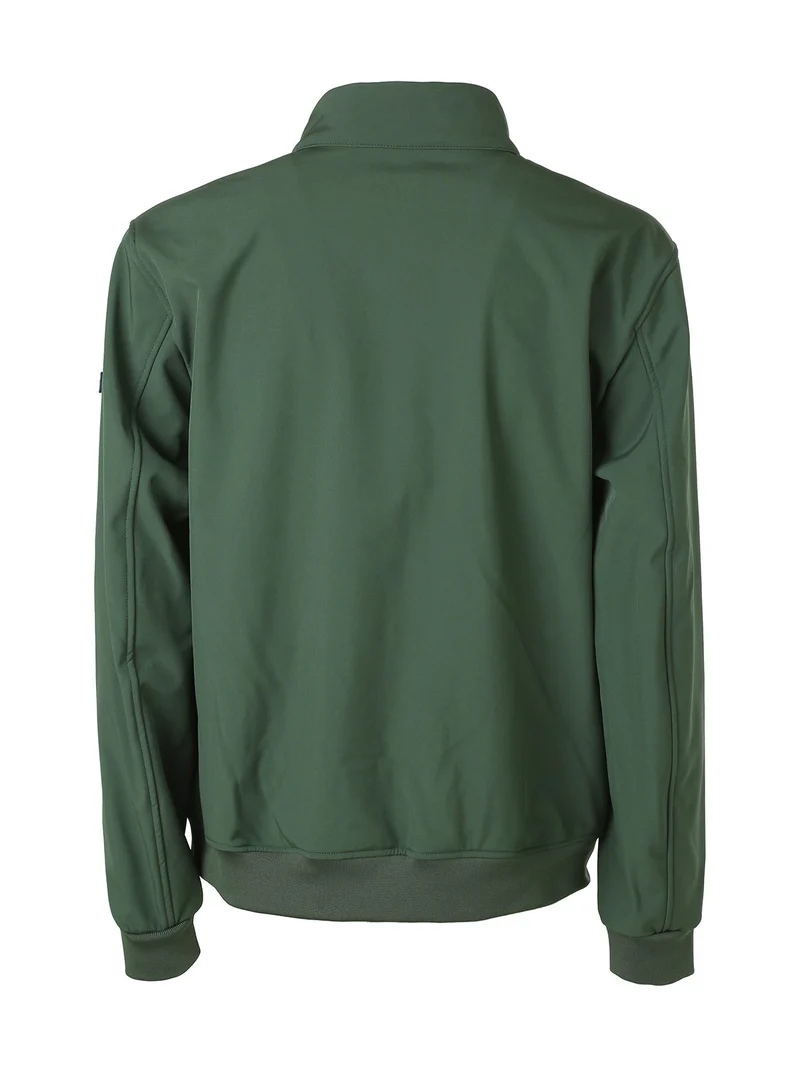 Giacca a vento da uomo con zip e interno in pile - verde