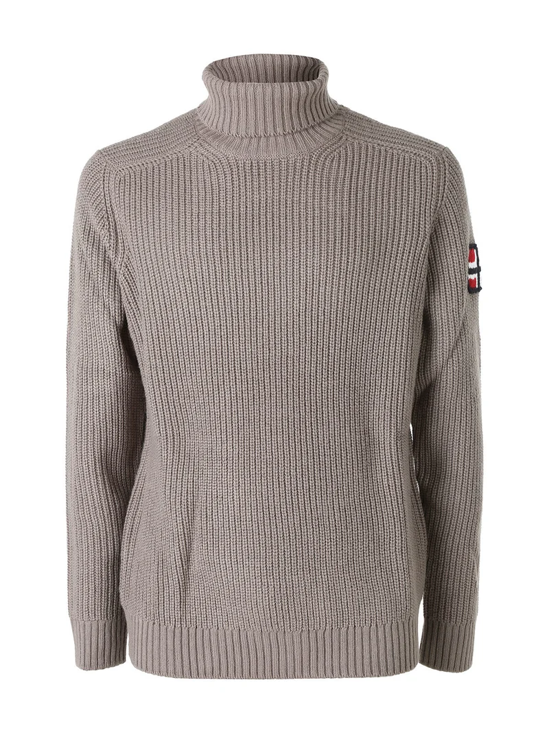 Maglione dolcevita da uomo in misto lana - fango
