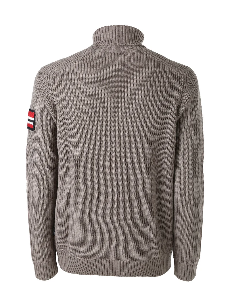 Maglione dolcevita da uomo in misto lana - fango