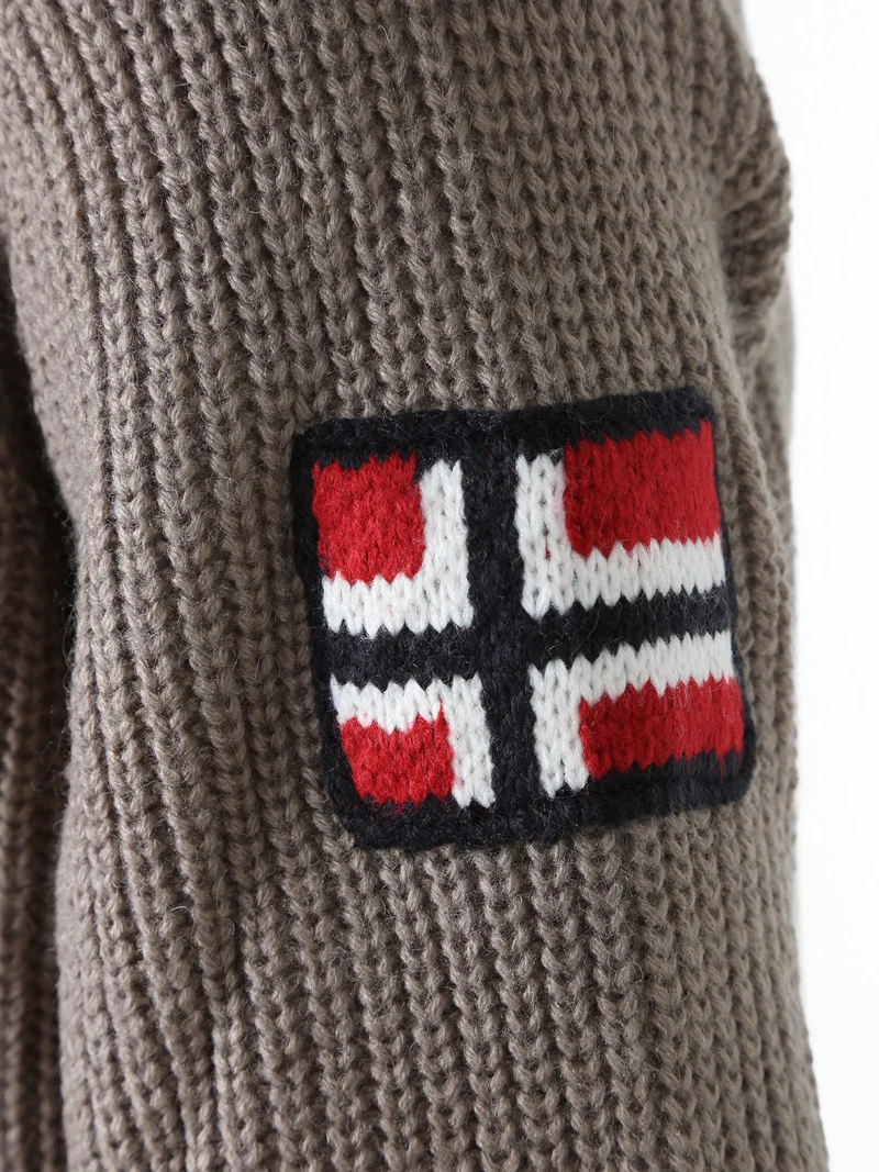 Maglione dolcevita da uomo in misto lana - fango