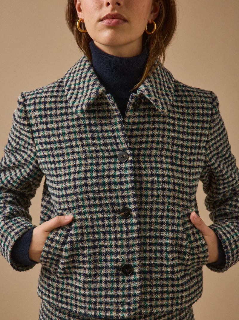 Karierte Damenjacke aus Tweed