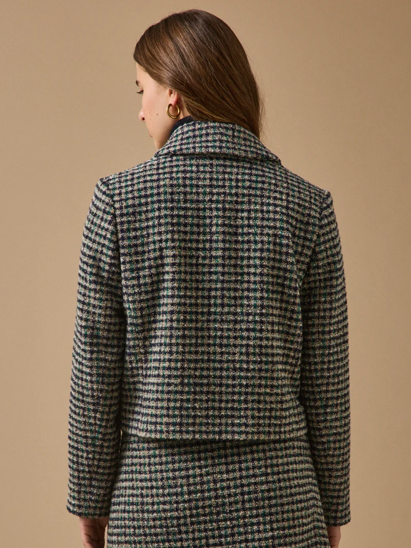 Karierte Damenjacke aus Tweed