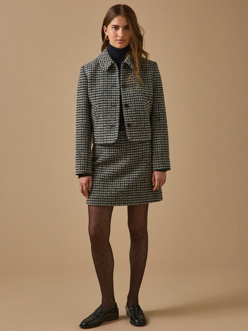 Karierte Damenjacke aus Tweed