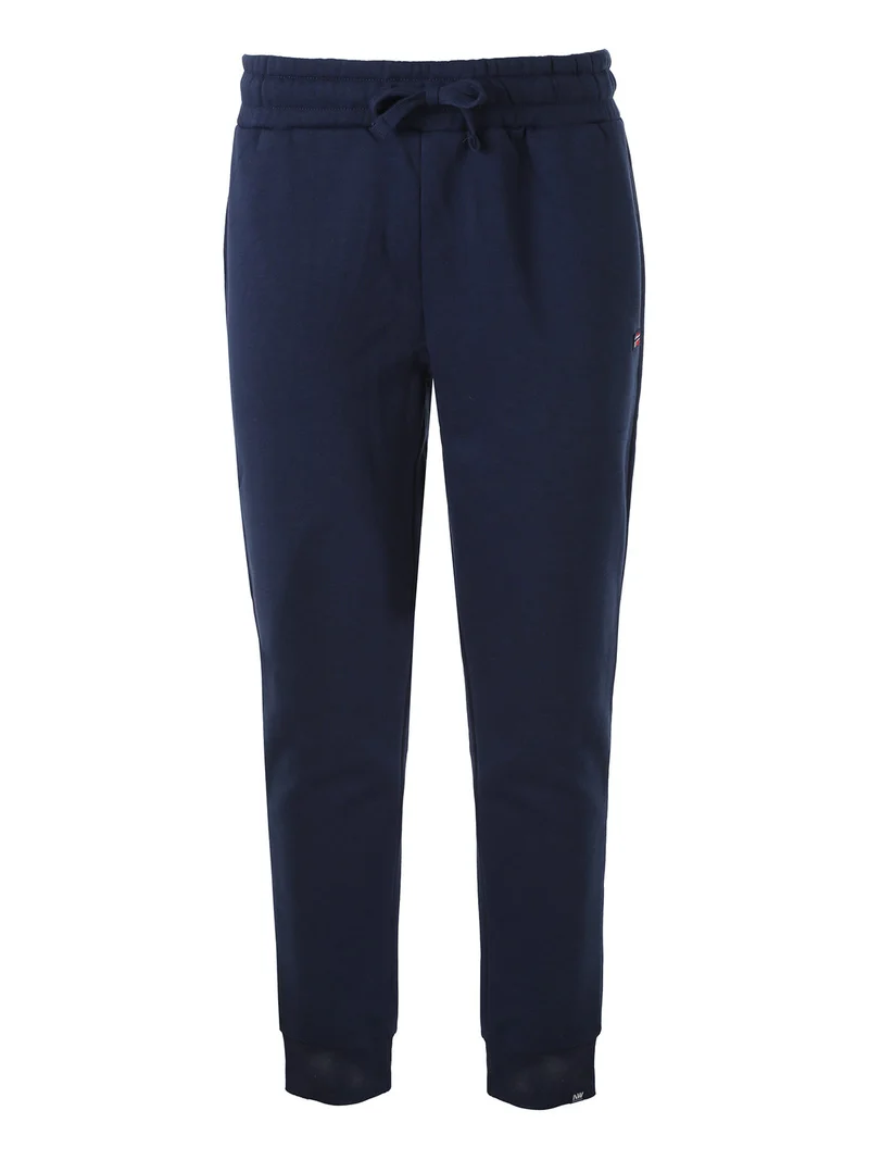 Pantaloni tuta da uomo con coulisse e polsini e interno felpato - blu scuro