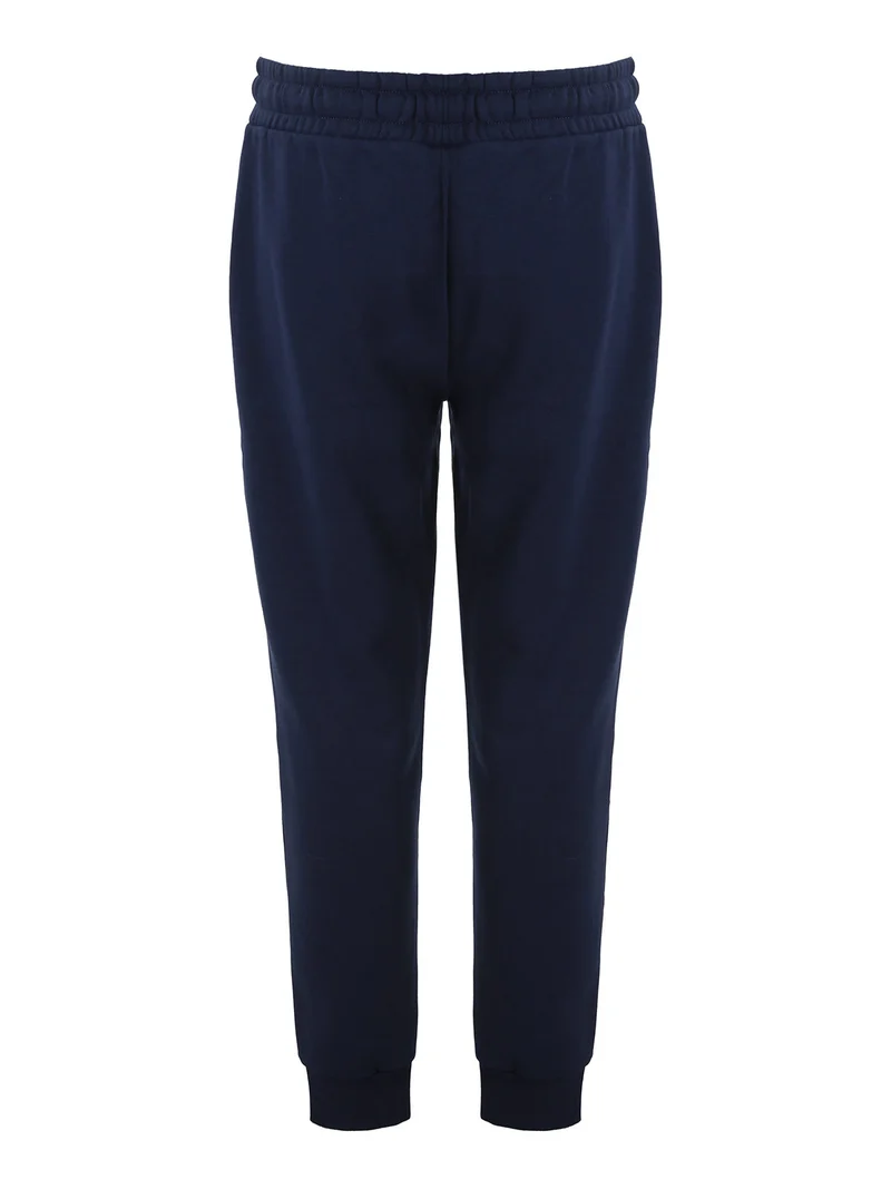 Pantaloni tuta da uomo con coulisse e polsini e interno felpato - blu scuro