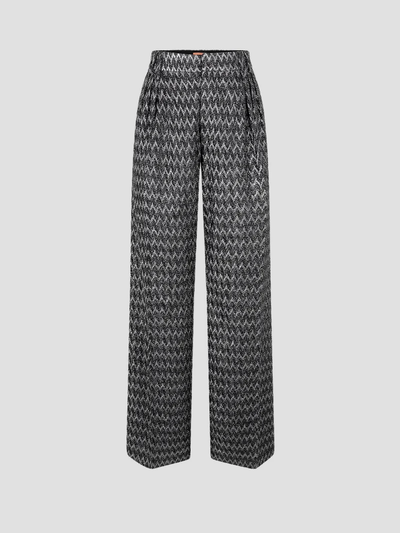 Trousers Zackenmuster mit Lurexfäden